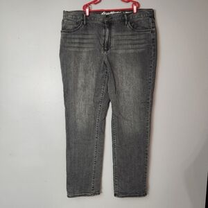 Eddie Bauer Flannel Lined Buffalo plaid Jeans Women’s Size 14 boyfriend fit